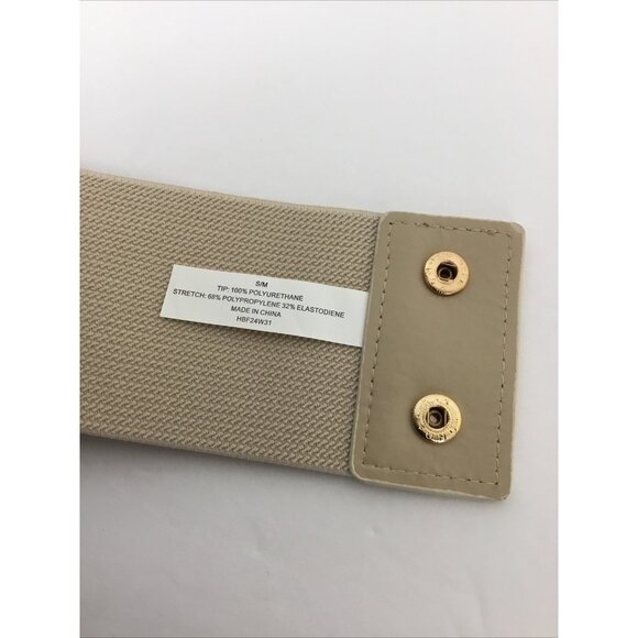 Halston Gold Metal Chain Link Detail Belt Stretch Size S M Preppy Retro Y2K New - Picture 5 of 8